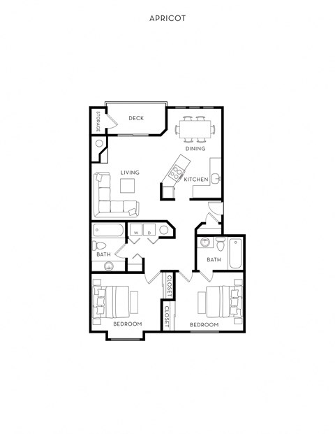 Orchard Ridge Apartments Apricot Renovated Floor Plan
